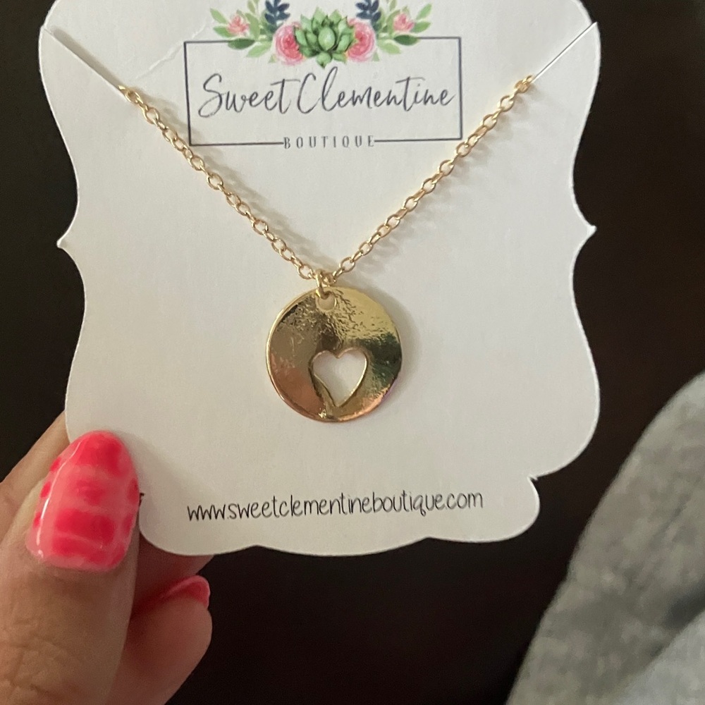 Sweet Clementine Gold Heart Cutout Necklace